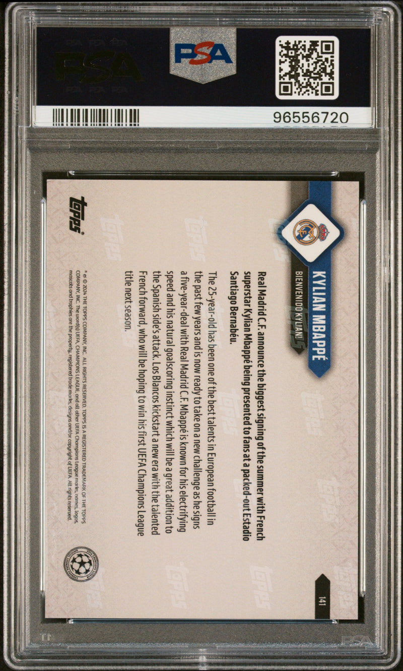 Graded 2024 Topps Now UCL Kylian Mbappe #141 Soccer Card PSA 9 Mint