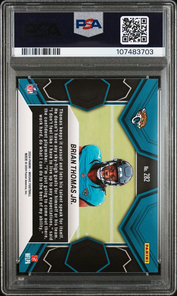 Graded 2024 Panini Mosaic Brian Thomas Jr #282 Rookie RC Football Card PSA 10 Gem Mint