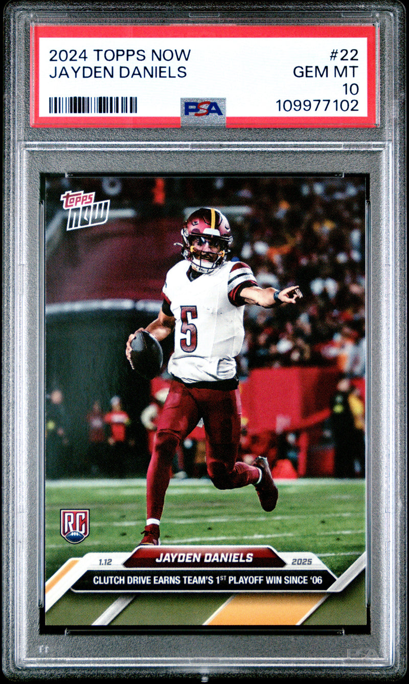 Graded 2024 Topps Now Jayden Daniels #22 Rookie RC Football Card PSA 10 Gem Mint