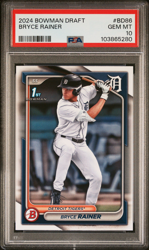 Graded 2024 Topps Bowman Draft Bryce Rainer #BD86 Rookie RC Baseball Card PSA 10 Gem Mint