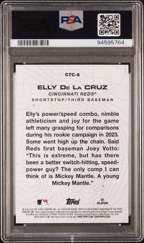 Graded 2024 Topps Elly De La Cruz #CTC6 City to City Rookie RC Baseball Card PSA 10 Gem Mint