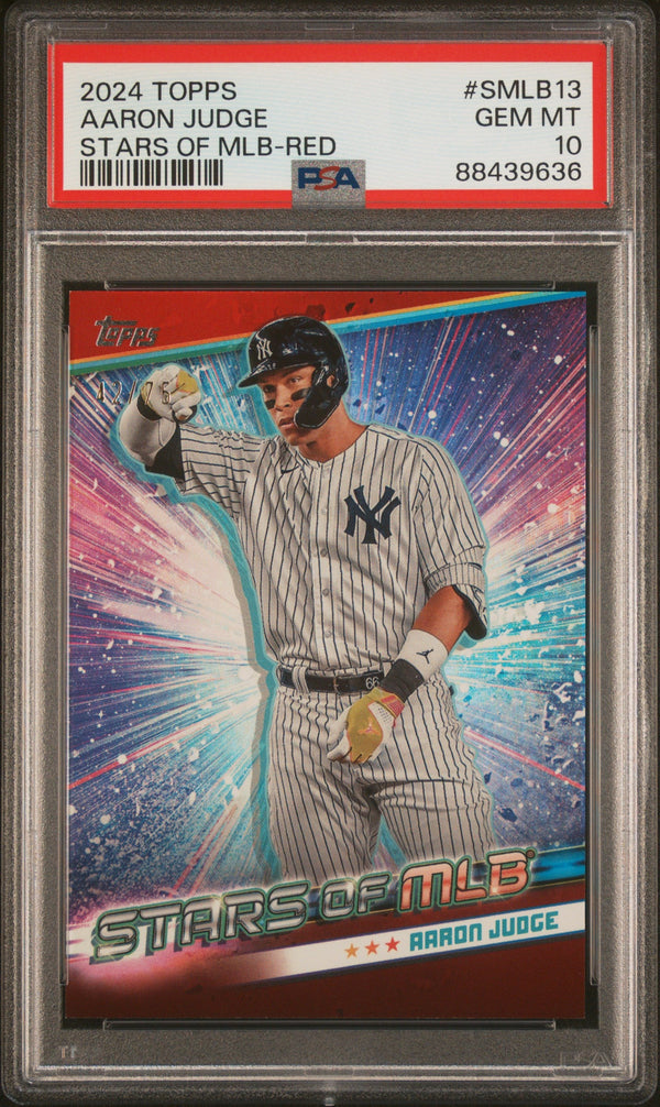 Graded 2024 Topps Aaron Judge #SMLB13 Stars of MLB Red #/75 Baseball Card PSA 10 Gem Mint