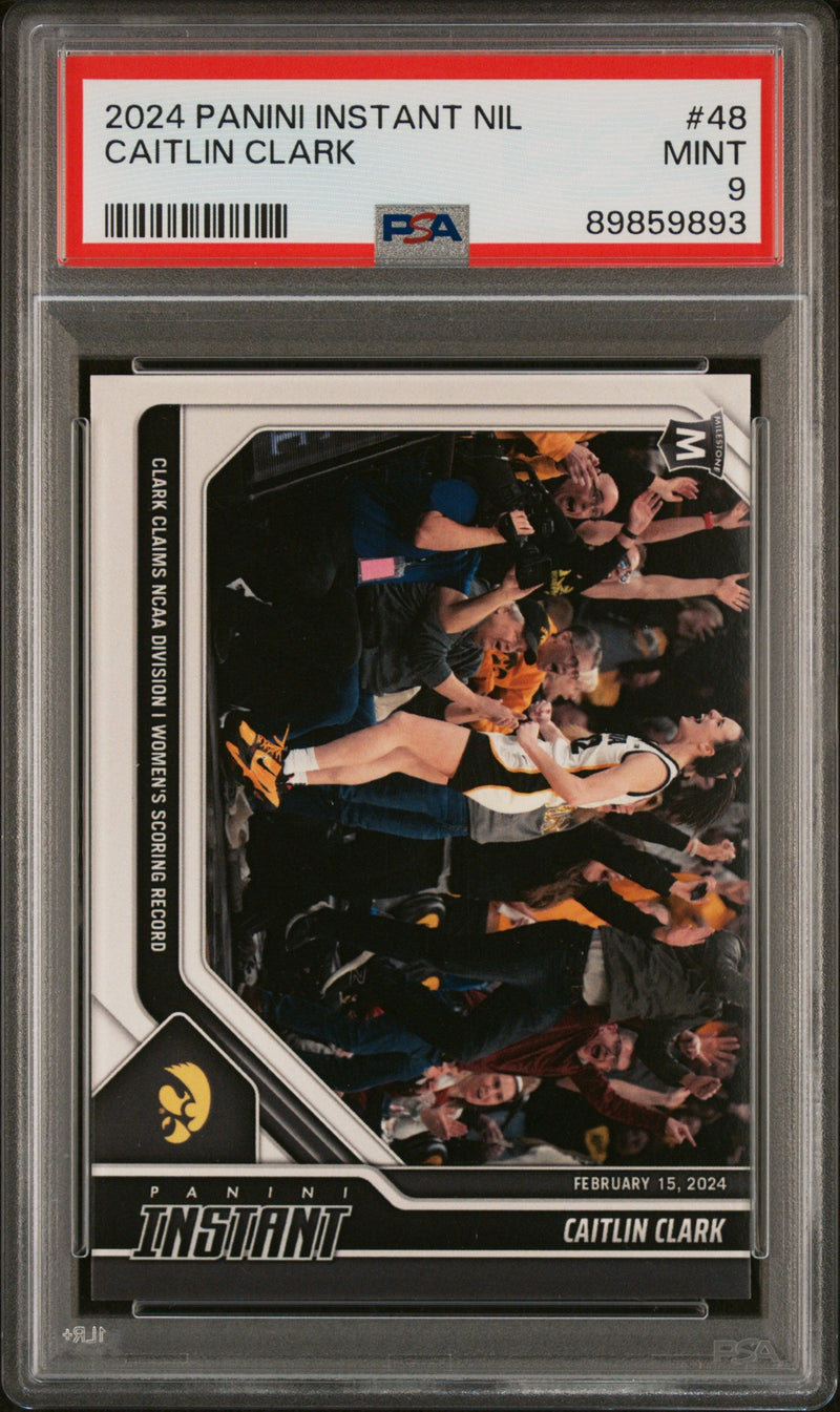 Graded 2024 Panini Instant NIL Caitlin Clark #48 Rookie RC Basketball Card PSA 9 Mint