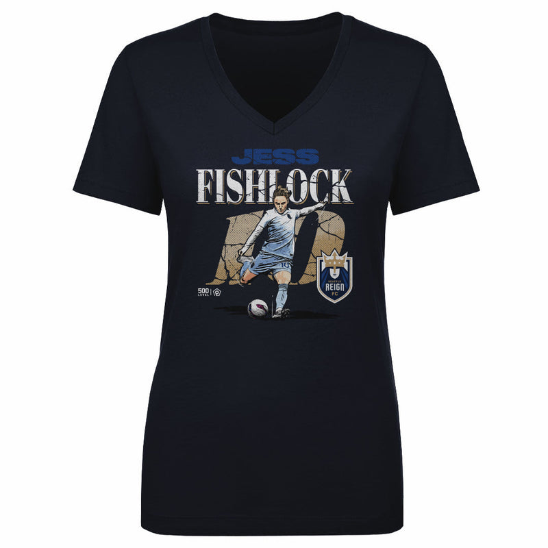Jess Fishlock Seattle Reign FC Cracked Number WHT
