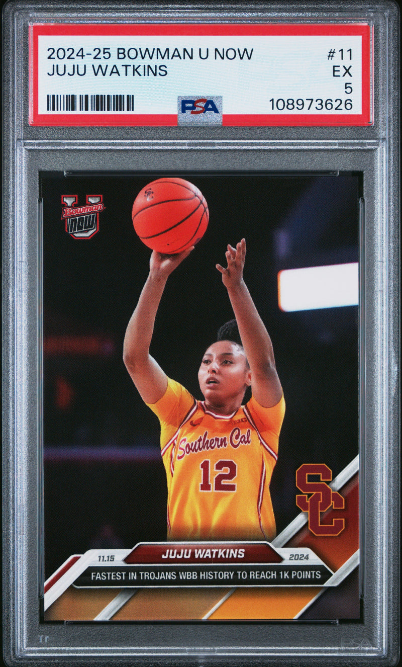 Graded 2024 Topps Bowman U Now JuJu Watkins #11 Rookie RC Basketball Card PSA 5 Excellent