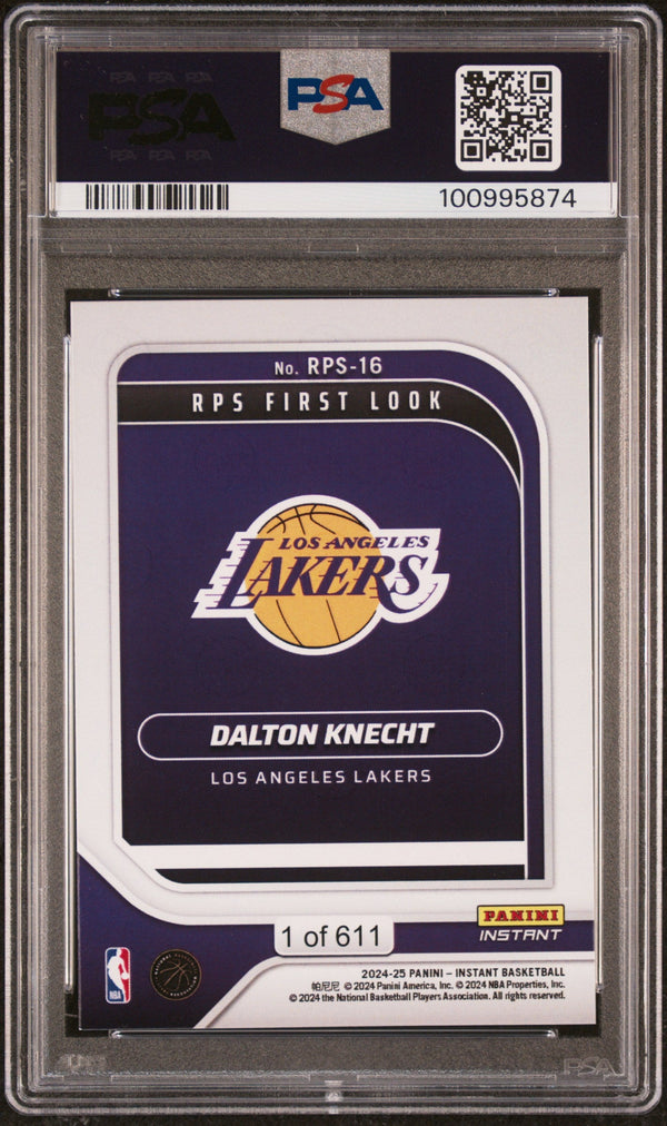 Graded 2024 Panini Instant NBA Dalton Knecht #16 RPS First Look Rookie RC Basketball Card PSA 9 Mint