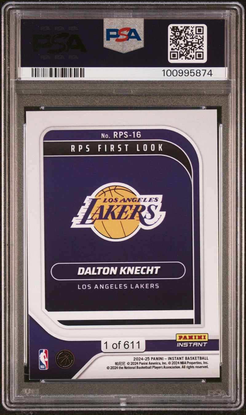 Graded 2024 Panini Instant NBA Dalton Knecht #16 RPS First Look Rookie RC Basketball Card PSA 9 Mint