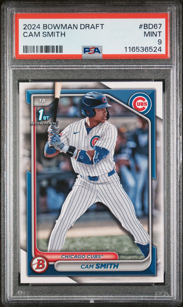Graded 2024 Topps Bowman Draft Cam Smith #BD67 Rookie RC Baseball Card PSA 9 Mint