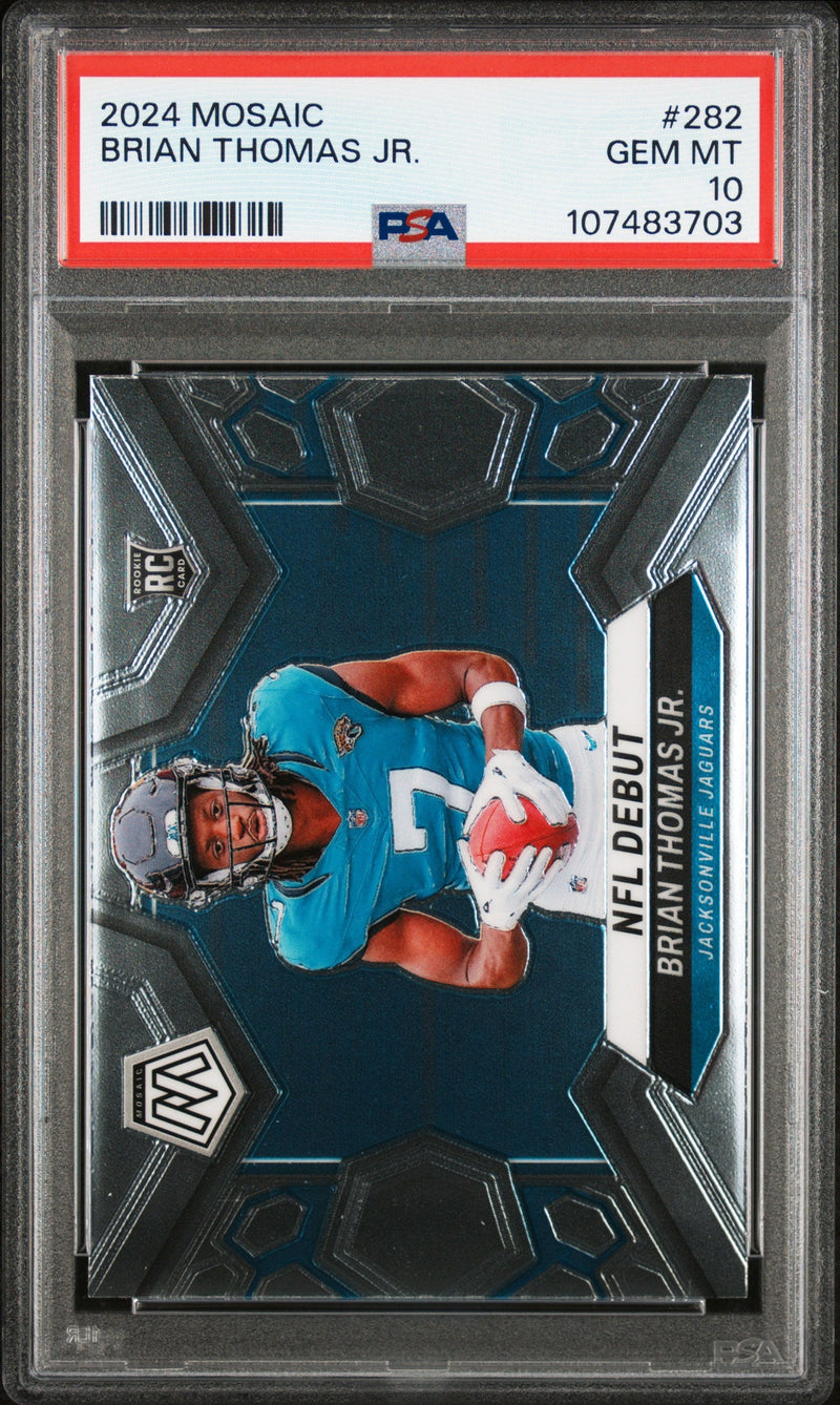 Graded 2024 Panini Mosaic Brian Thomas Jr #282 Rookie RC Football Card PSA 10 Gem Mint