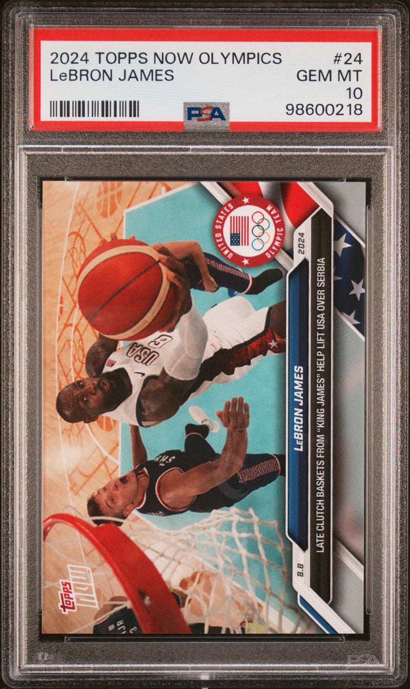 Graded 2024 Topps Now Olympics LeBron James #24 Basketball Card PSA 10 Gem Mint