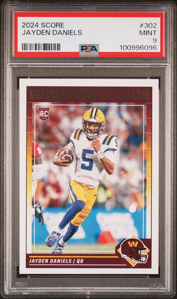 Graded 2024 Panini Score Jayden Daniels #302 Rookie RC Football Card PSA 9 Mint