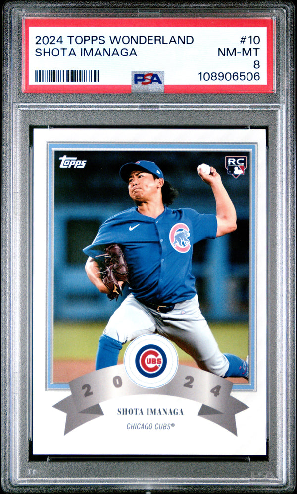 Graded 2024 Topps Wonderland Shota Imanaga #10 Rookie RC Baseball Card PSA 8 Near Mint