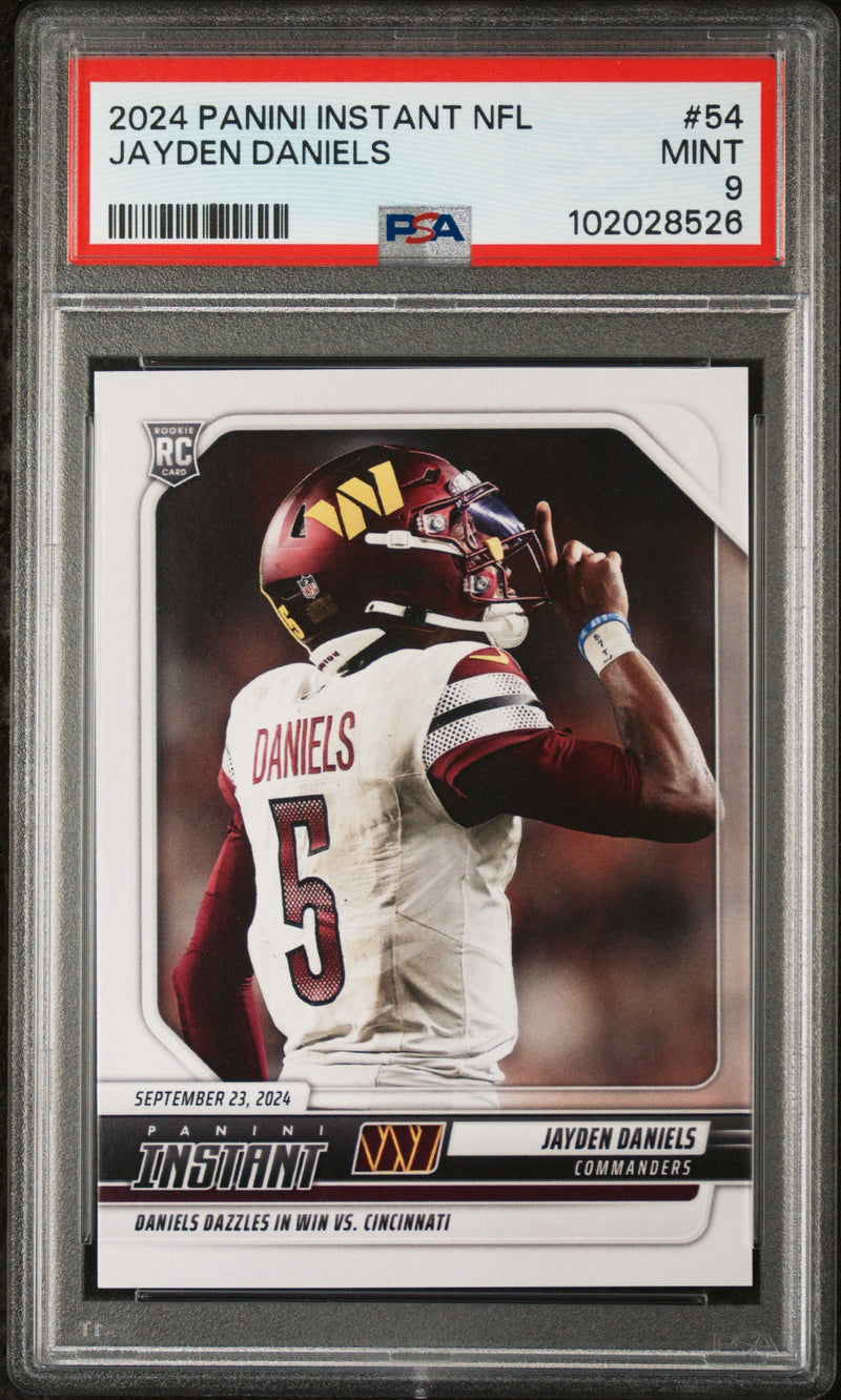 Graded 2024 Panini Instant NFL Jayden Daniels #54 Rookie RC Football Card PSA 9 Mint