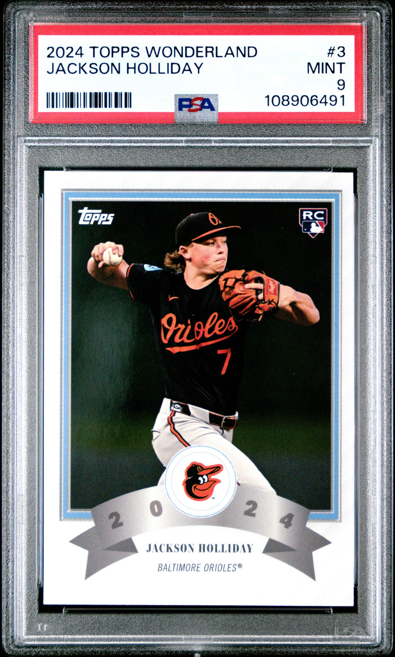 Graded 2024 Topps Wonderland Jackson Holliday #3 Rookie RC Baseball Card PSA 9 Mint