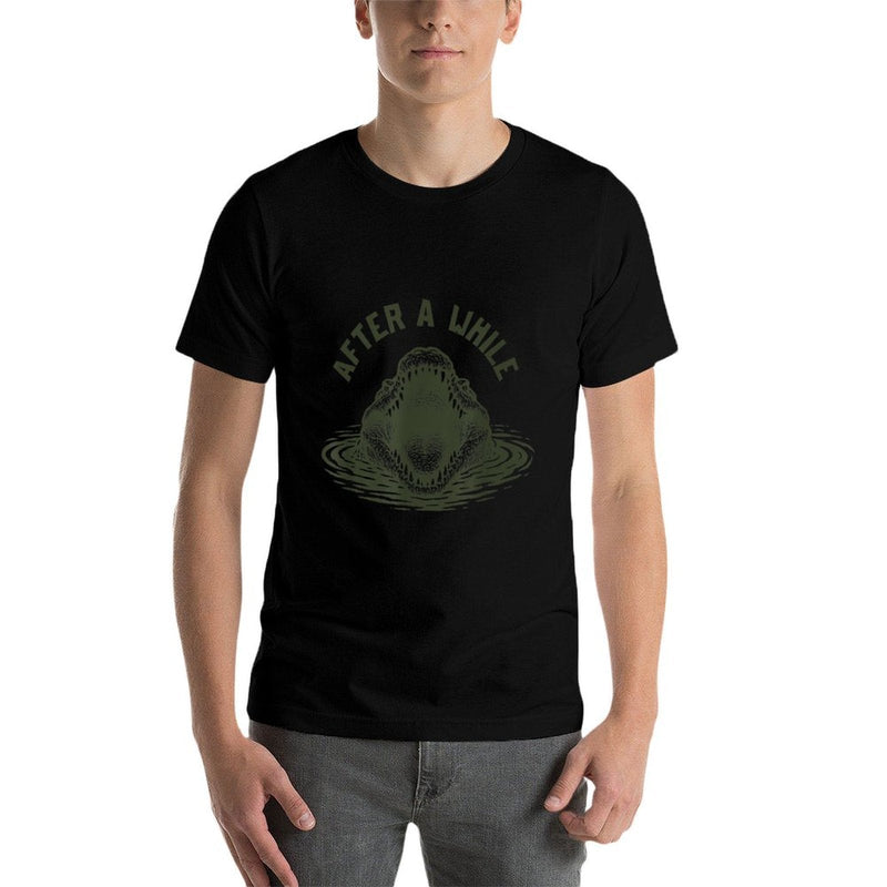 After A While Crocodile Funny Animal Graphic Meme  Heathered Texture T-Shirt