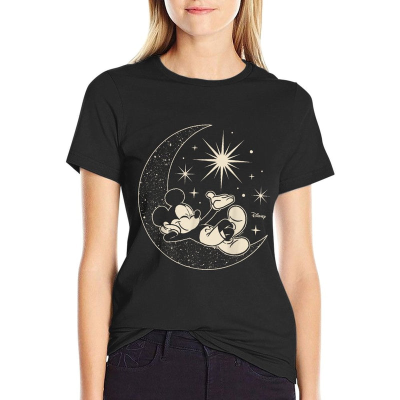 Mickey Mouse - Celestial Moon  Fade-proof Color T-Shirt