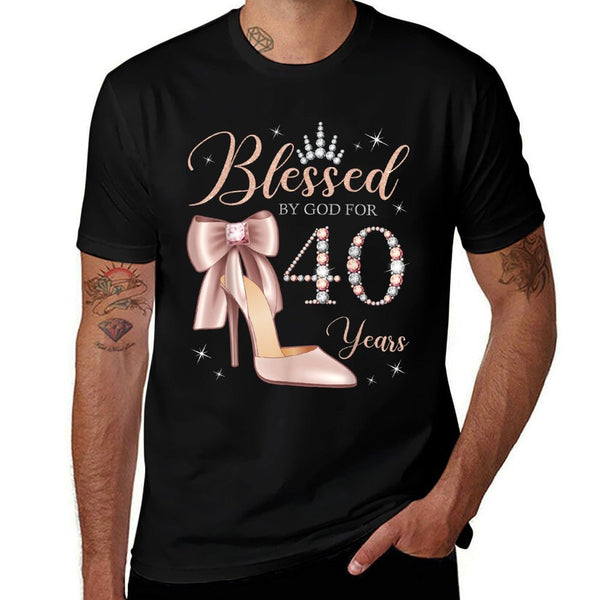 Blessed By God For 40 Years Old 40th Birthday Party Queen  Slim-fit Cut T-Shirt