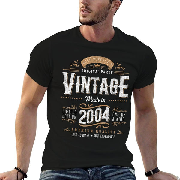 Vintage 2004 21st Birthday Gifts Women Men 21 Year Old  Oversized Silhouette T-Shirt