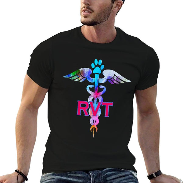 RVT Registered Veterinary Technician Paw Print Caduceus  Eco-friendly Material T-Shirt