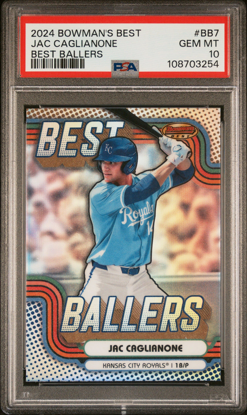 Graded 2024 Topps Bowmans Best Jac Caglianone #BB7 Best Ballers Rookie RC Baseball Card PSA 10 Gem Mint