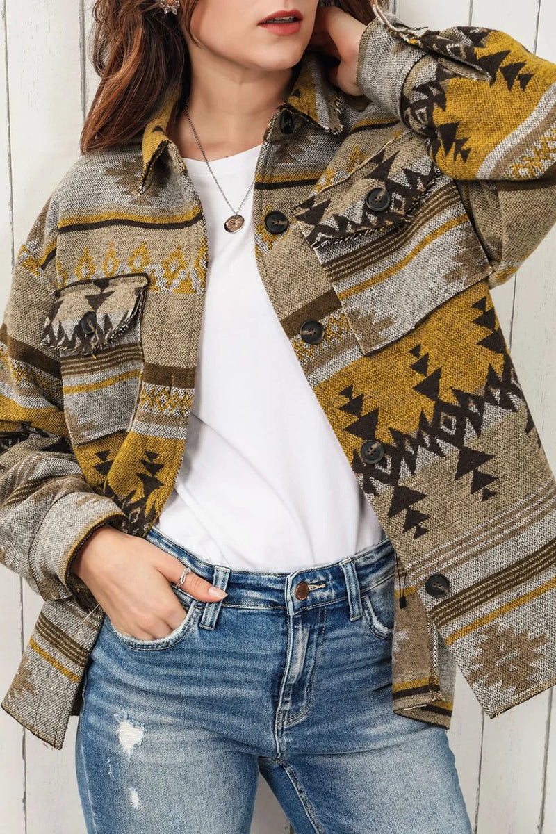 Heather Southwestern Print Light Jacket