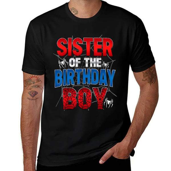 Sister Of The Birthday Boy Matching Family Spider Web  Soft T-Shirt