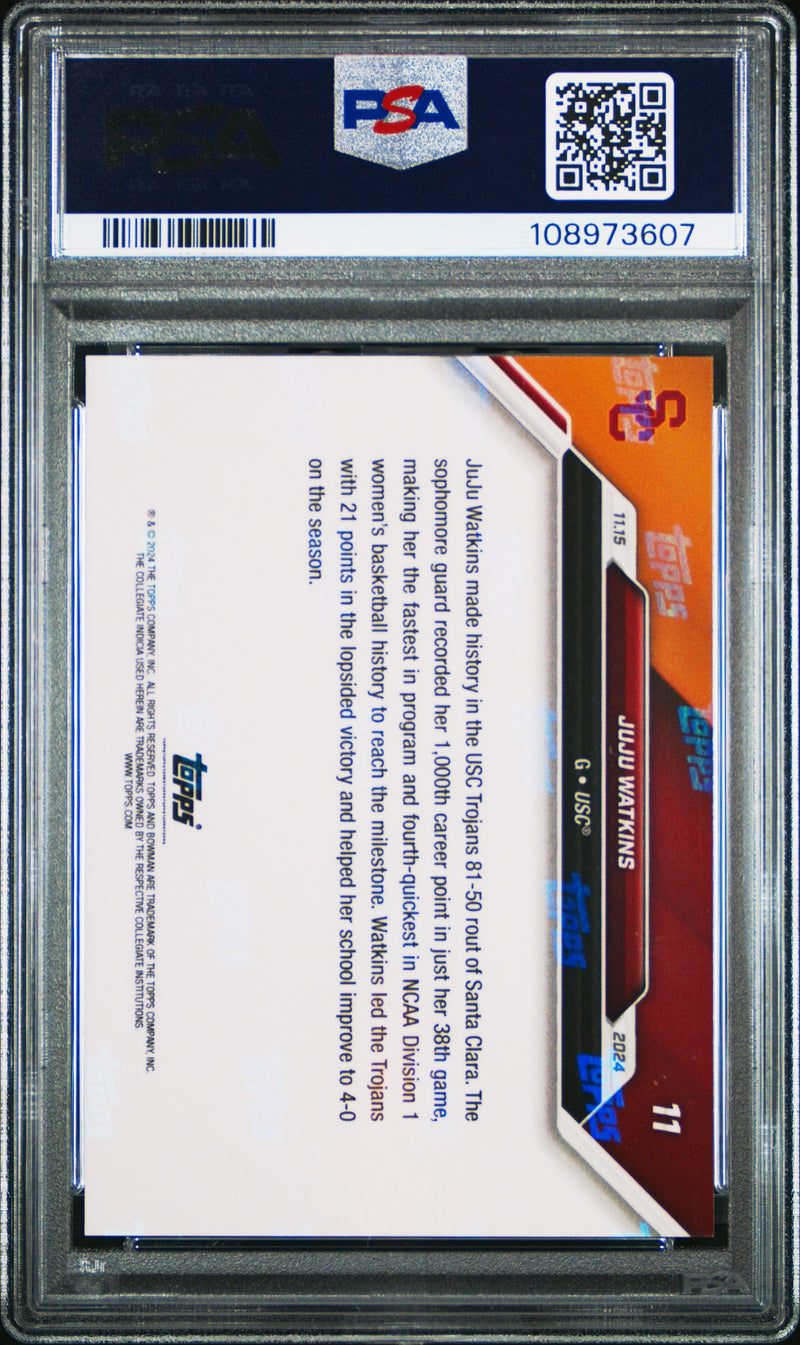 Graded 2024 Topps Bowman U Now JuJu Watkins #11 Rookie RC Basketball Card PSA 9 Mint