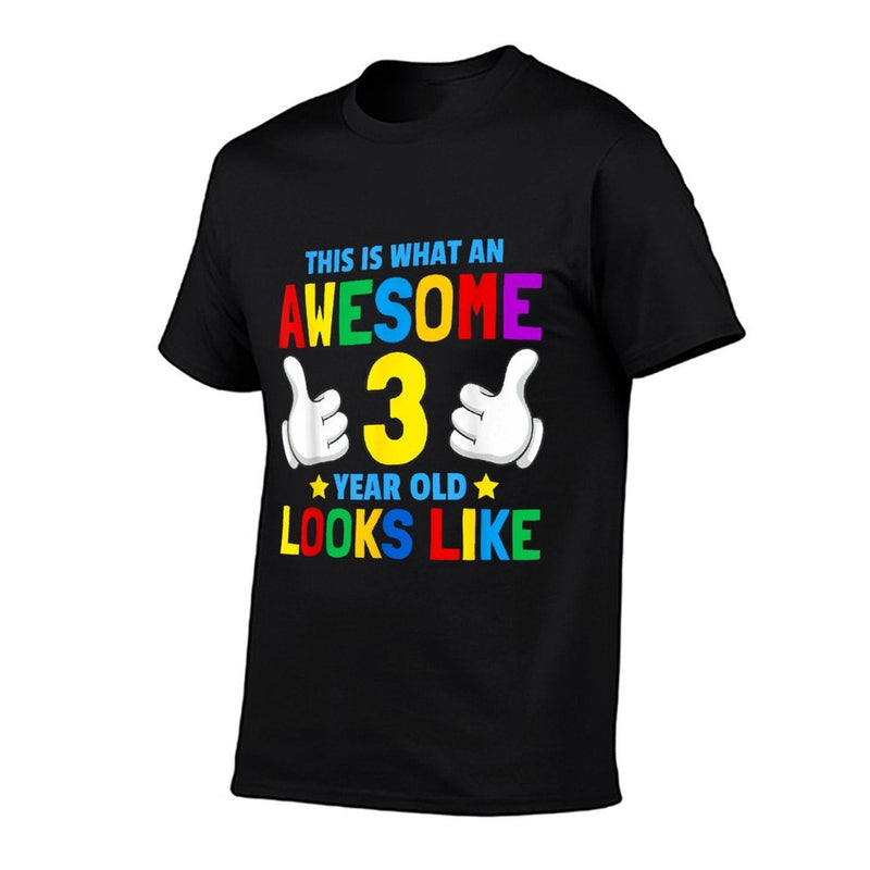 This Is What An Awesome 3 Year Old Looks Like 3rd Birthday  Relaxed-fit T-Shirt