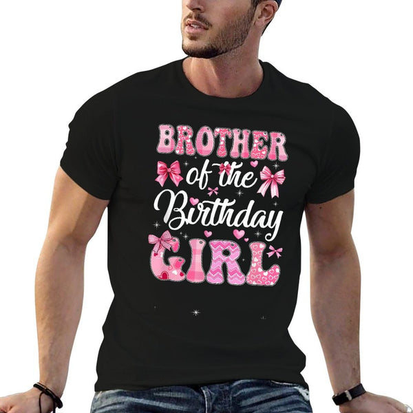 Brother Of The Birthday Girl Family Pink Coquette Bow Comfortable T-Shirt