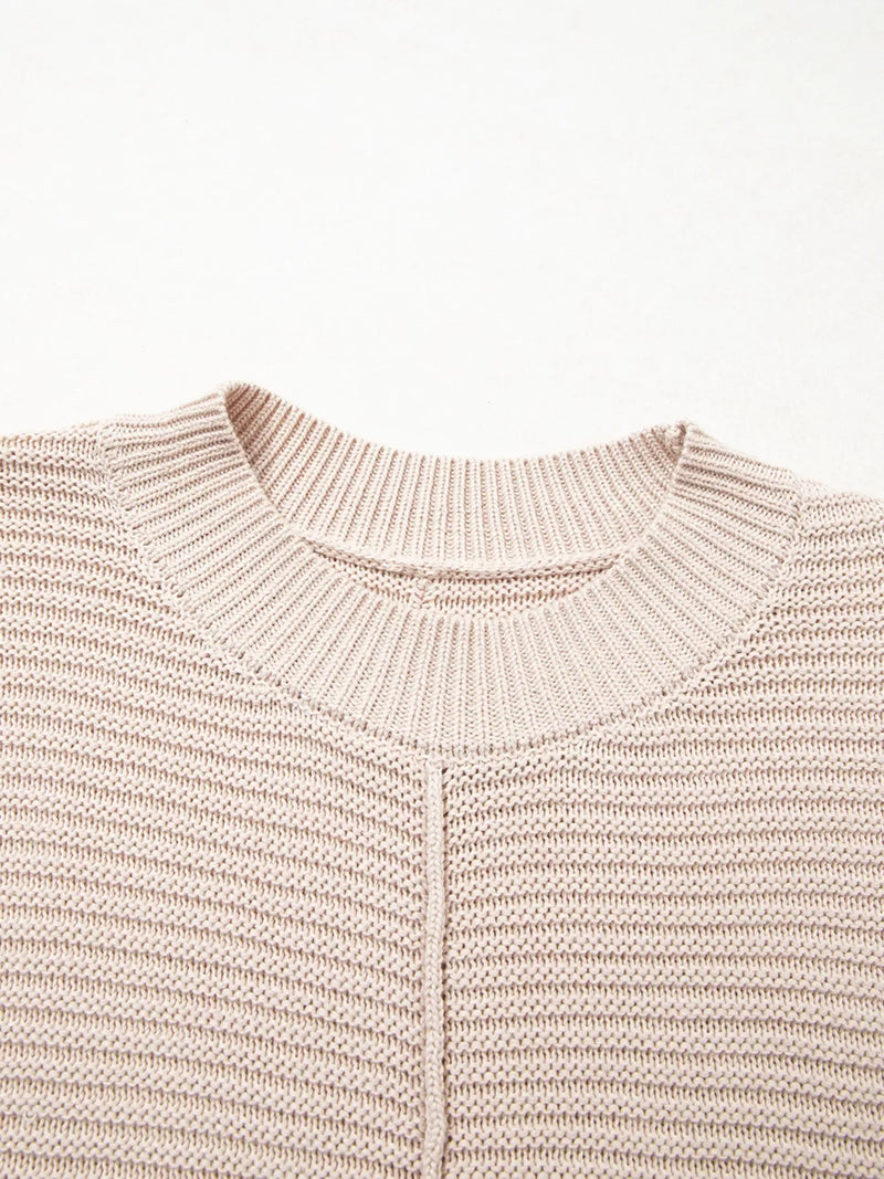 Delaney Texture Knitted Dropped Shoulder Sweater