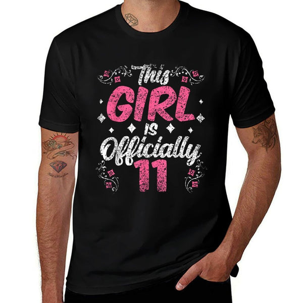 This Girl Is Officially 11 Cute Celebrate Party Birthday  Easy-care T-Shirt