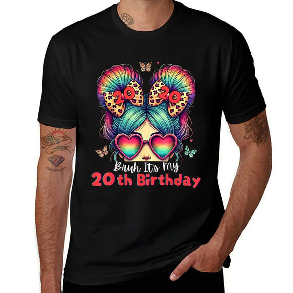 Bruh It's My 20th Birthday Retro 20 Year Old Birthday Girl  Graphic-printed T-Shirt