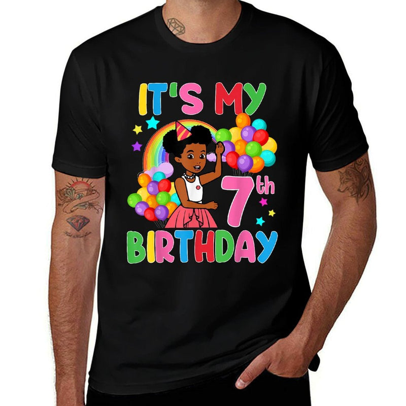 Kids It's My 7th Birthday Gracie's Corner Seven Years Old Comfortable T-Shirt