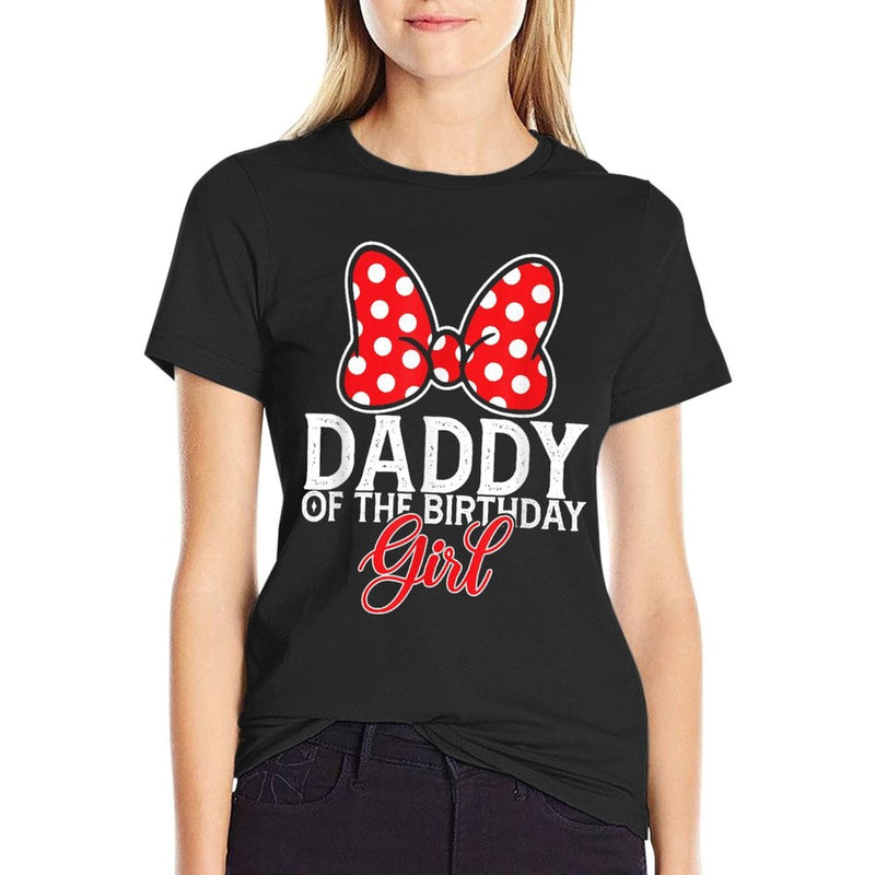 Daddy Of The Birthday Girl Cute Pink Bow Family Matching  Stretchy T-Shirt