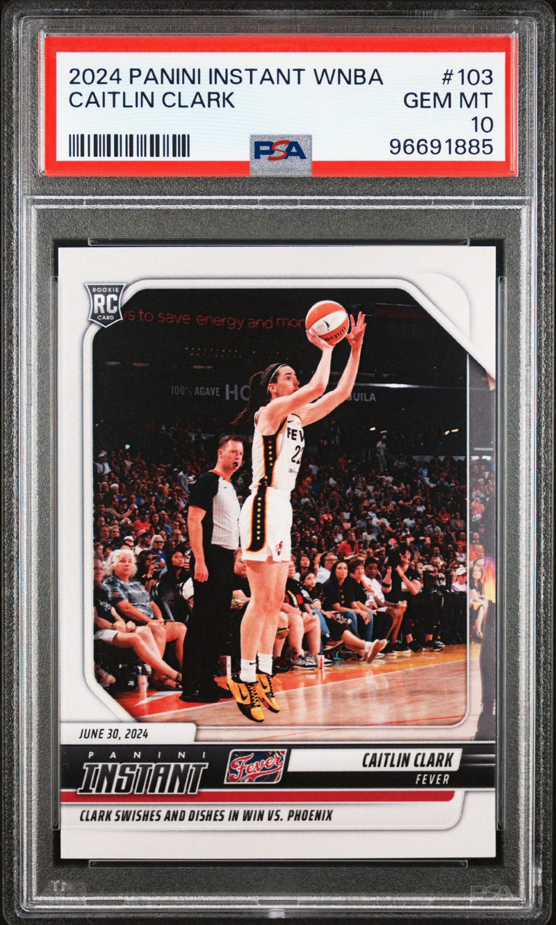 Graded 2024 Panini Instant WNBA Caitlin Clark #103 Rookie RC Basketball Card PSA 10 Gem Mint