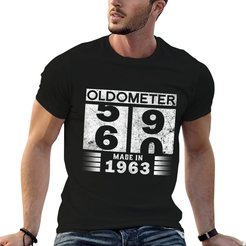 Oldometer 59-60 B-day Made In 1963 Funny 60th Birthday Dad  Wrinkle-resistant T-Shirt
