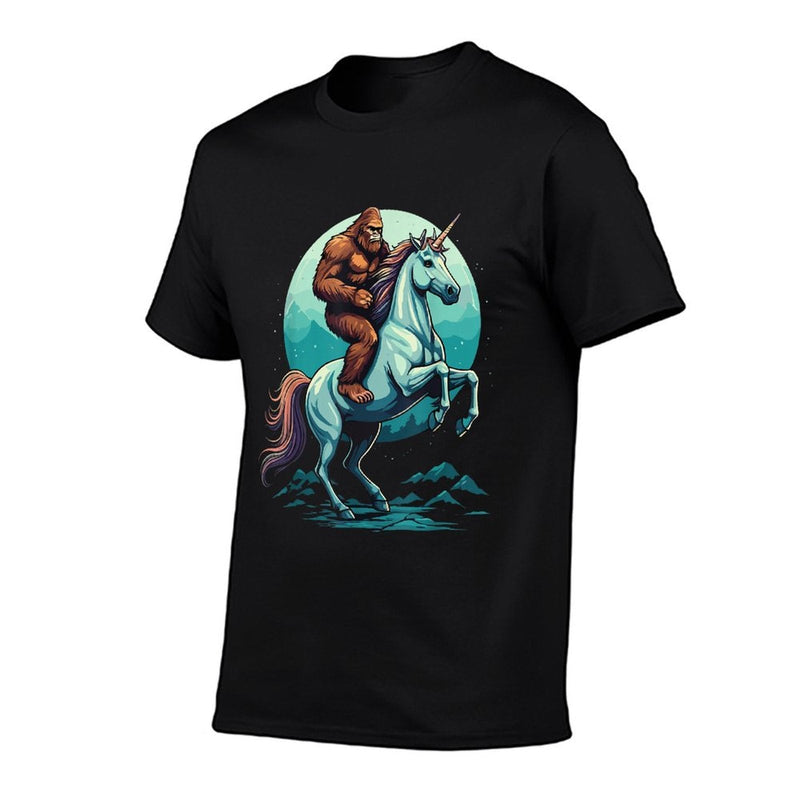 Bigfoot Riding Unicorn Funny Mythical Sasquatch Fantasy  Slim-fit Cut T-Shirt