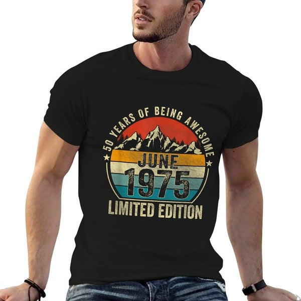 50 Years Old Gifts Vintage June 1975 Retro 50th Birthday  Moisture-wicking T-Shirt