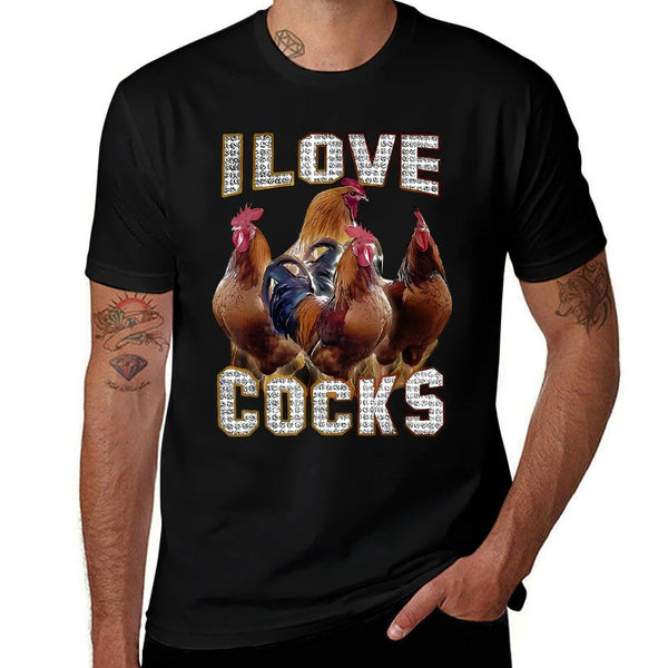I Love Cocks Funny Roosters Meme Chicken Lovers  Classic T-Shirt