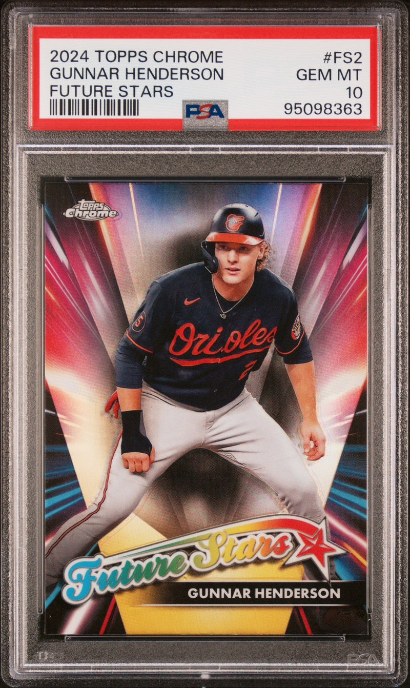Graded 2024 Topps Chrome Gunnar Henderson #FS2 Future Stars Baseball Card PSA 10