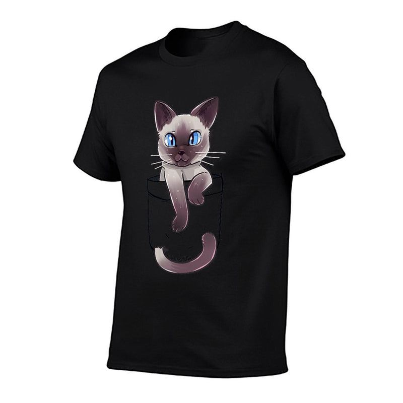 Pocket Cute Siamese Cat Kitten  Durable T-Shirt