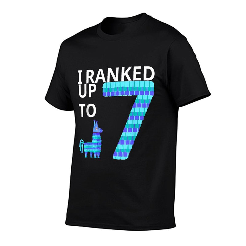 I Ranked Up To 7 Birthday Video Game Llama Piñata Birthday  Summer-ready Fabric T-Shirt