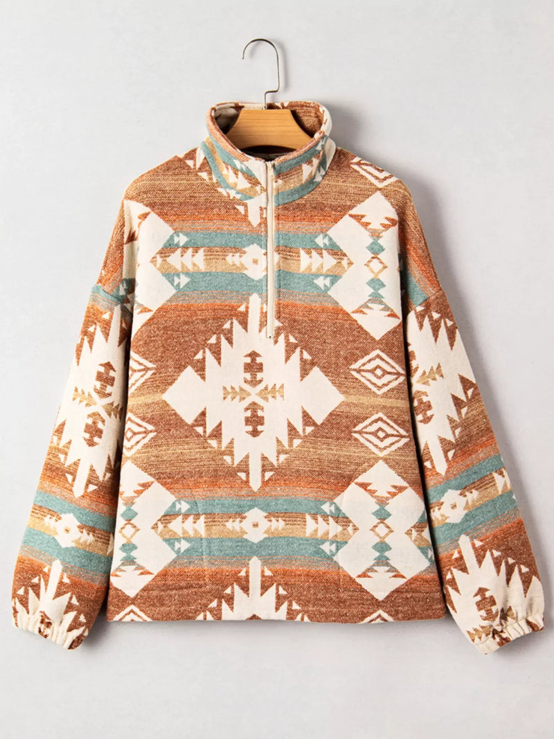 Quarter Zip Aztec Sweatshirt