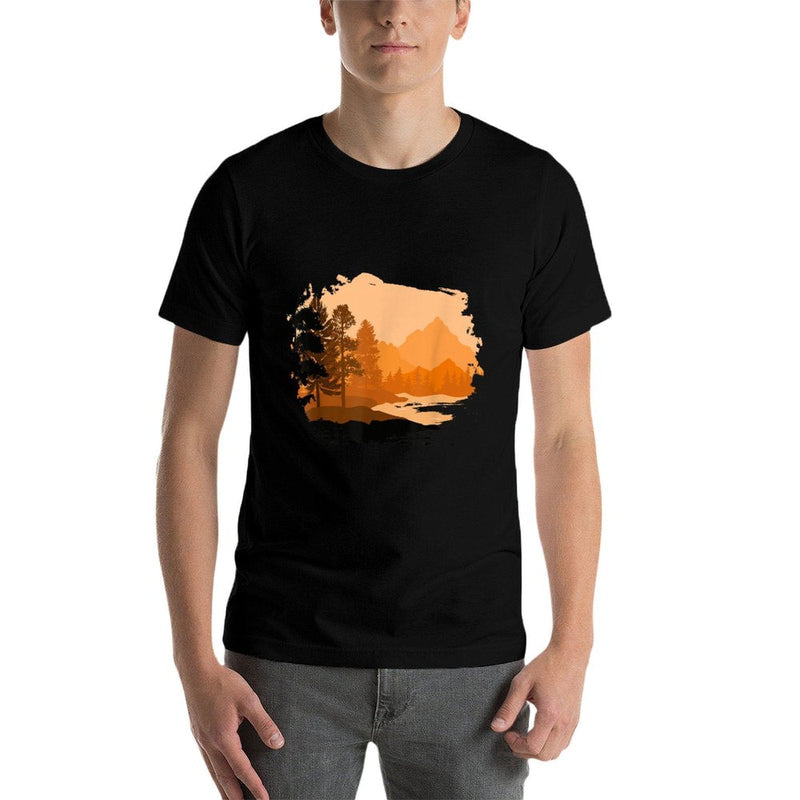 Timeless Mountain, Nature Trees And Forest  Trendy Pattern T-Shirt