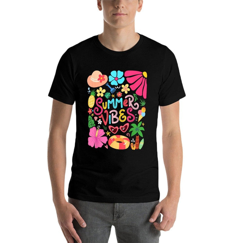 Boho Flower Hello Summer Vibes Funny Beach Life Men Women  Odor-resistant T-Shirt
