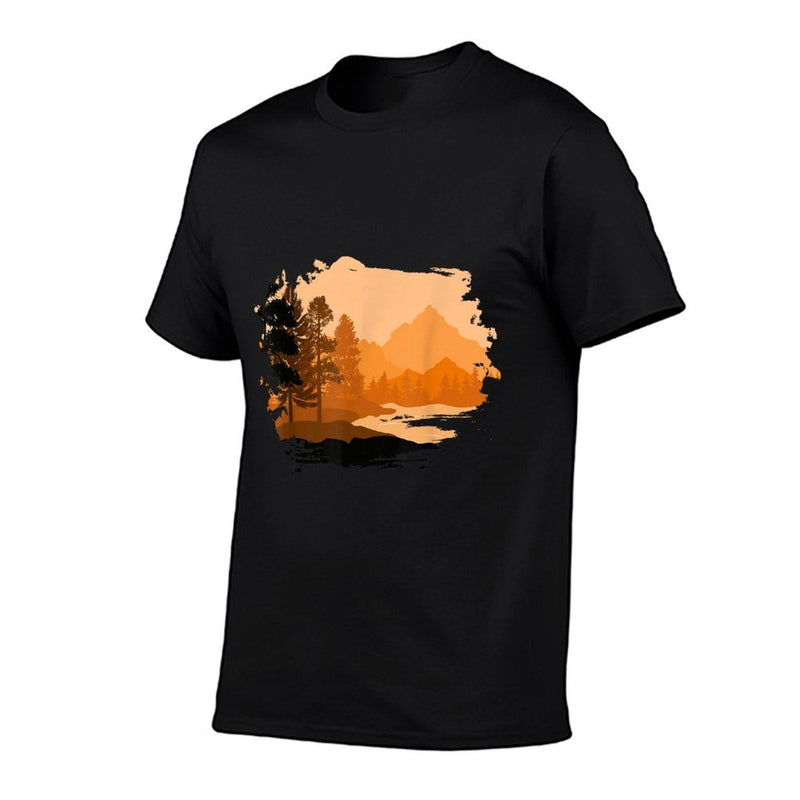 Timeless Mountain, Nature Trees And Forest  Trendy Pattern T-Shirt