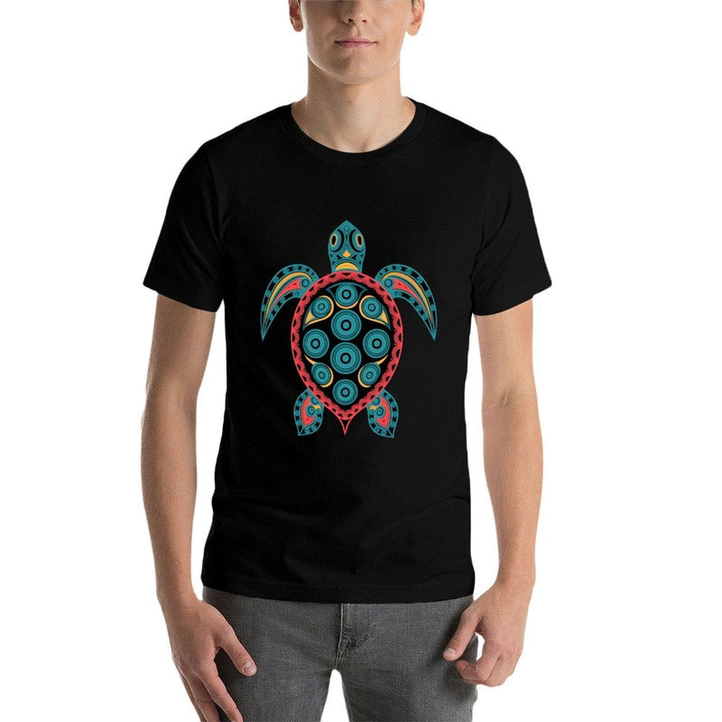 Tribal Tattoo Art Hawaiian Maori Sun Sea Turtle  Relaxed-fit T-Shirt
