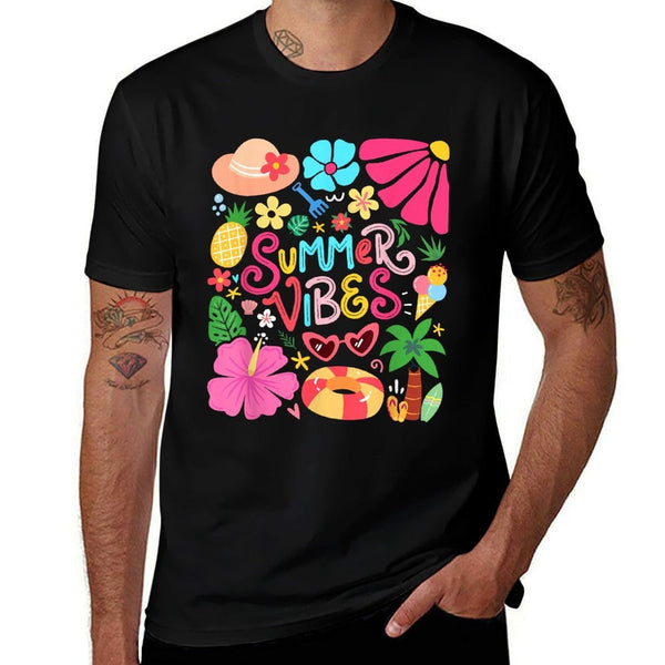 Boho Flower Hello Summer Vibes Funny Beach Life Men Women  Odor-resistant T-Shirt