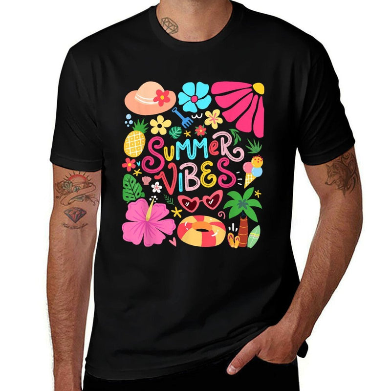 Boho Flower Hello Summer Vibes Funny Beach Life Men Women  Odor-resistant T-Shirt