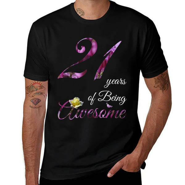 21 Year Old Awesome Floral 2001 21st Birthday Gift  Soft T-Shirt